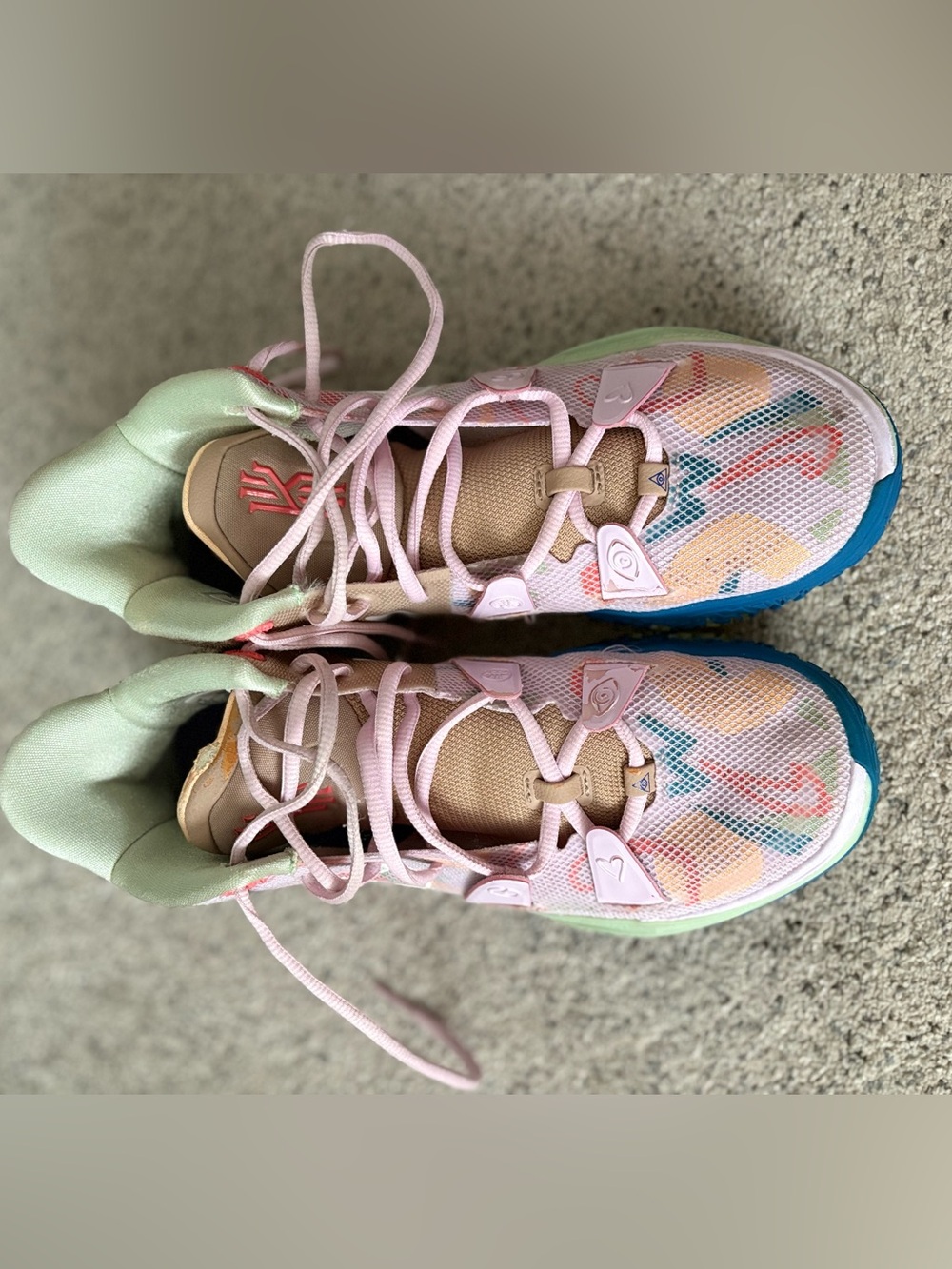 Nike Kyrie 7 Multicolor Pastel Mesh Sneakers - Pink/Beige/Blue